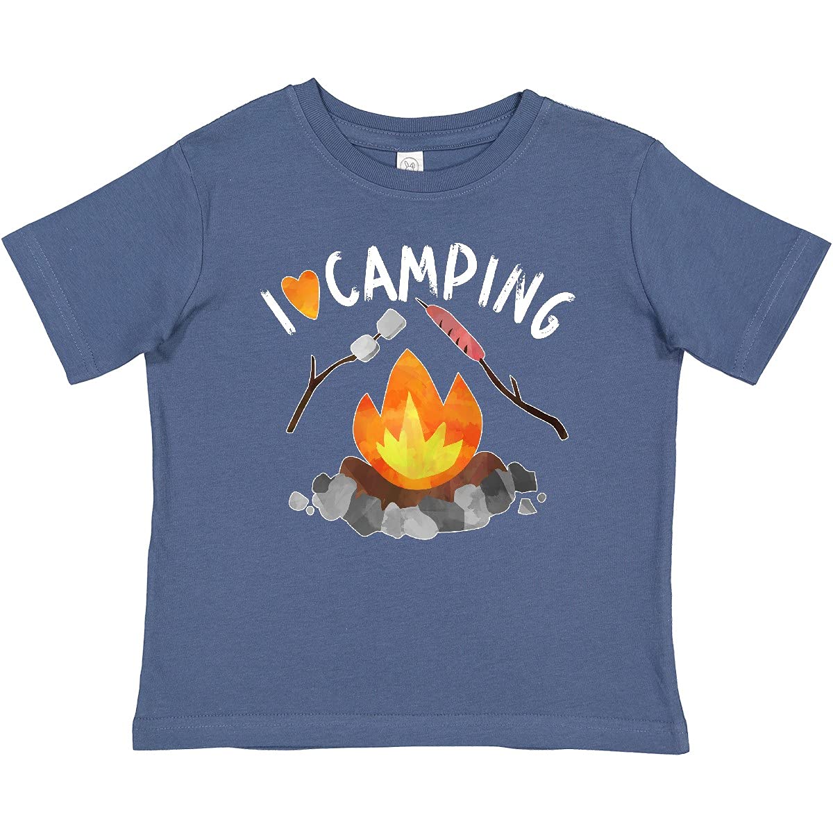 I Love Camping Baby T-Shirt - Cute Campfire, Hot Dog & Marshmallows Design - Perfect for Outdoor Adventures, Family Trips & Toddler Activities