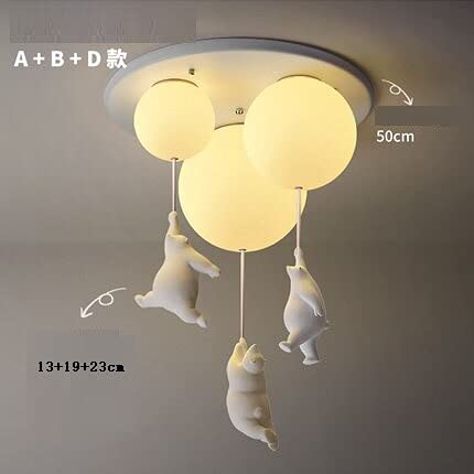 Modern LED Cartoon Bear Pendant Lights for Kids Room Decor - Cute Nursery Bedroom Lighting Fixture with Multiple Color Options (A, B, D) - Perfect for Children's Bedroom, Playroom, and Birthday Party Decorations