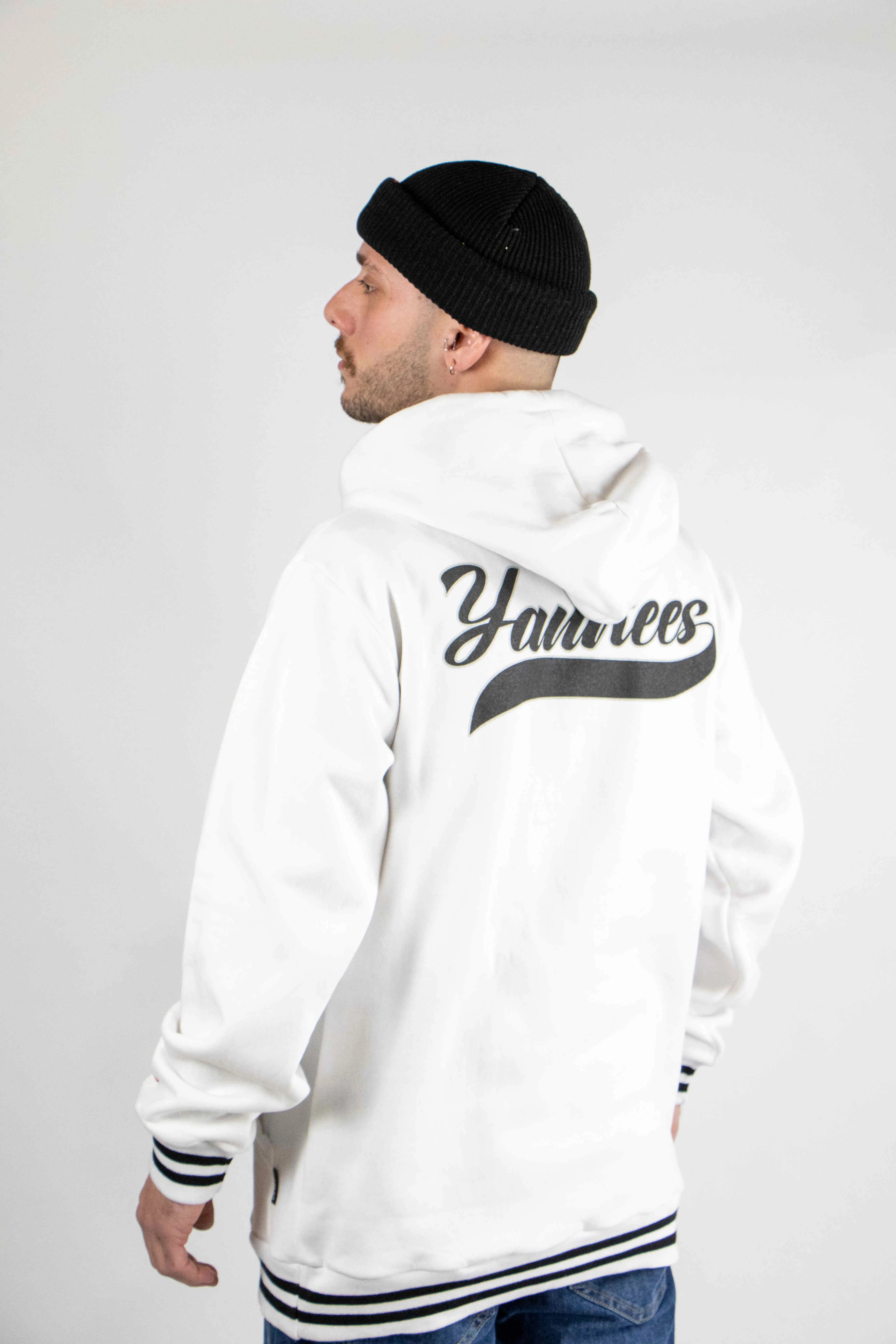 Ocn H Grid White Hoodie - Men's & Women's Casual Pullover Sweatshirt for Streetwear, Gym, and Lounge Wear