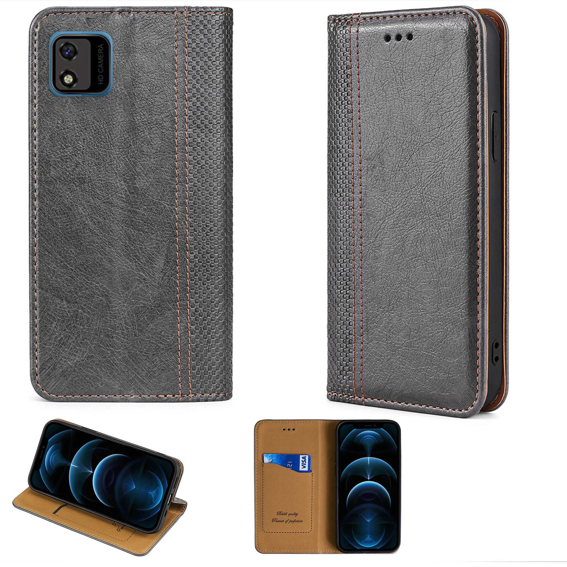 Aroepurt Flip Case with Stand for BLU Studio X10L - [2 Pack] Soft TPU Screen Protector Included | Perfect for Work, Travel & Daily Protection