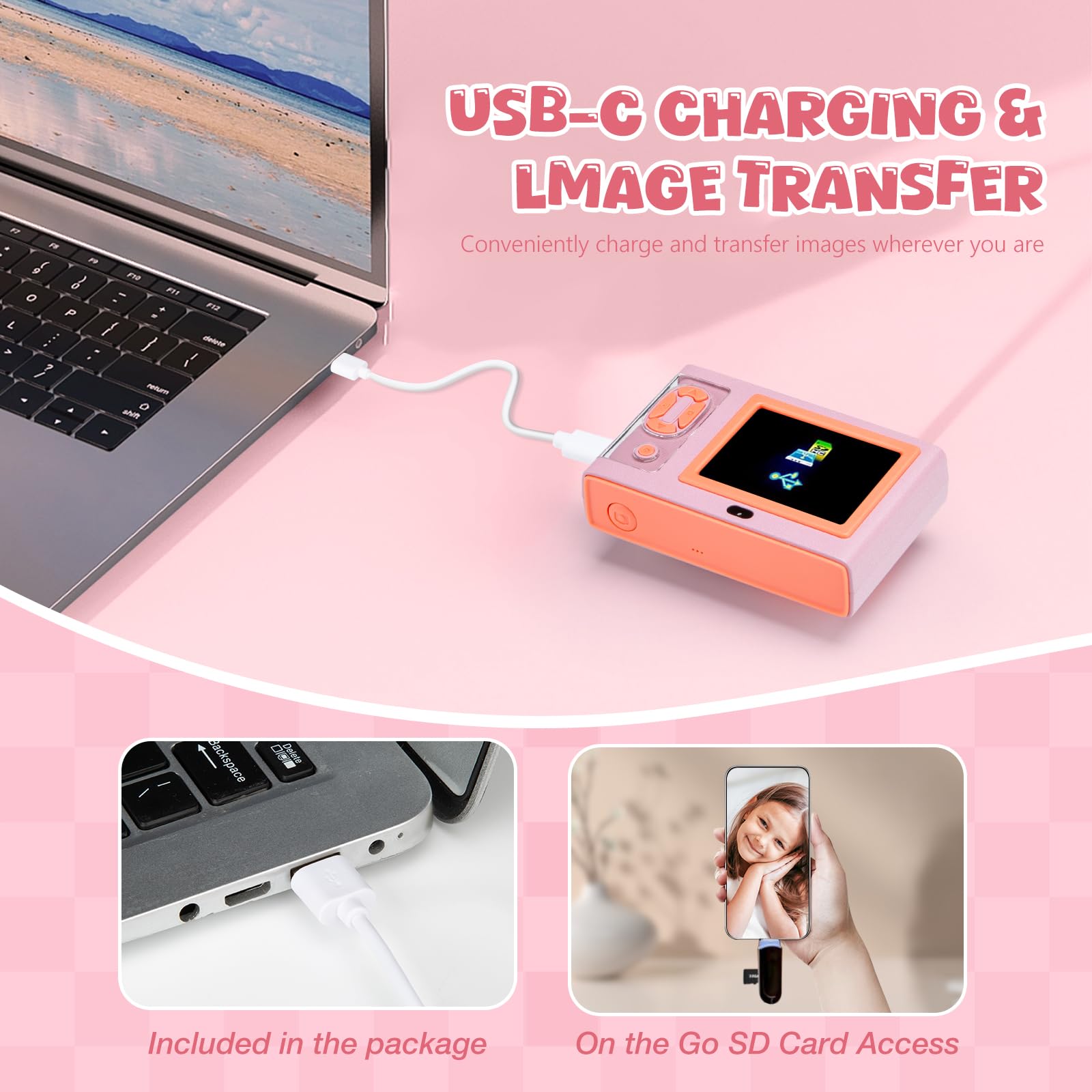 48MP Digital Camera for Kids - 1080P FHD Video, 8X Zoom, Anti-Shake, Front Camera & 32GB Card Included | Compact Travel Camera with Lanyard | Perfect Gift for Teens & Children | Birthday, Travel, School Projects, First Camera
