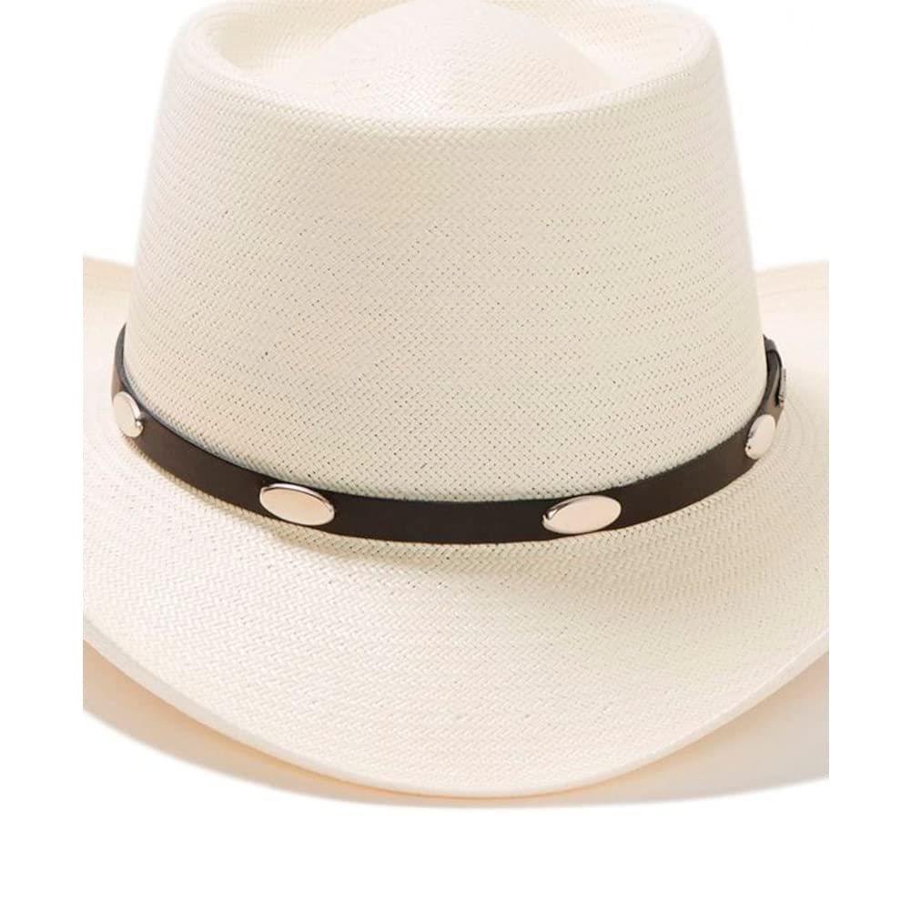 Stetson Royal Flush Straw Cowboy Hat for Men - Natural Color Western Style Sun Hat for Outdoor, Rodeo, Country Music Festivals & Themed Parties