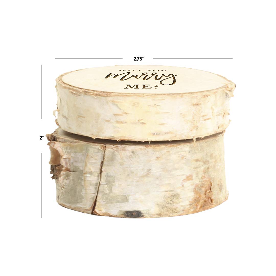 Koyal Wholesale Engraved 'Marry Me' Wooden Ring Box - Real Birch Wood Proposal Box for Engagement & Wedding Rings - Perfect for Romantic Surprise Proposals & Special Occasions