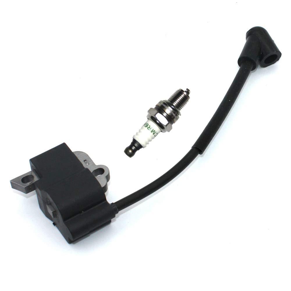 Stihl FS70 FS70R FS70C FS70RC Brushcutter Ignition Coil Module & Spark Plug CMR6H - Compatible with Stihl 41444001319 Magneto Parts (Black) - Perfect for Grass Trimmer Maintenance & Small Engine Repair