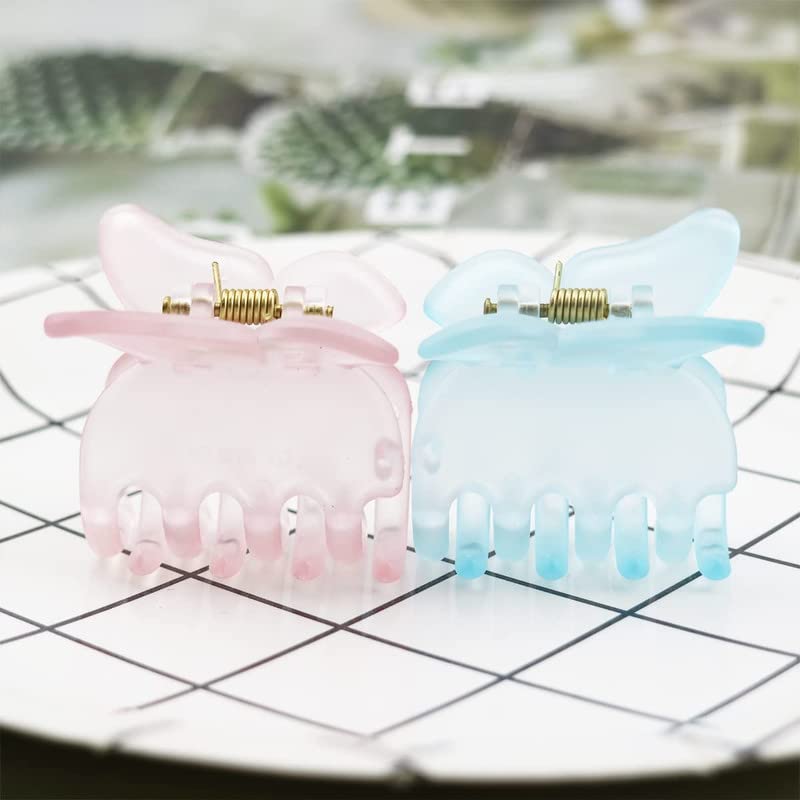 FAMEZA 6-Pack Matte Butterfly Hair Claw Clips for Women & Girls - Non-Slip Hair Clamps for Thick Hair, Stylish Hair Accessories for School, Work, Parties & Everyday Use