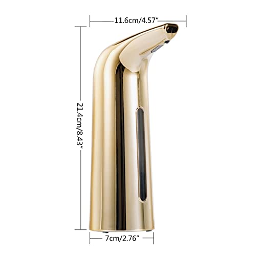 Automatic Touchless Soap Dispenser 400ML - Infrared Sensor Hands-Free Liquid Soap & Sanitizer Pump for Bathroom, Kitchen, and Office (Gold)