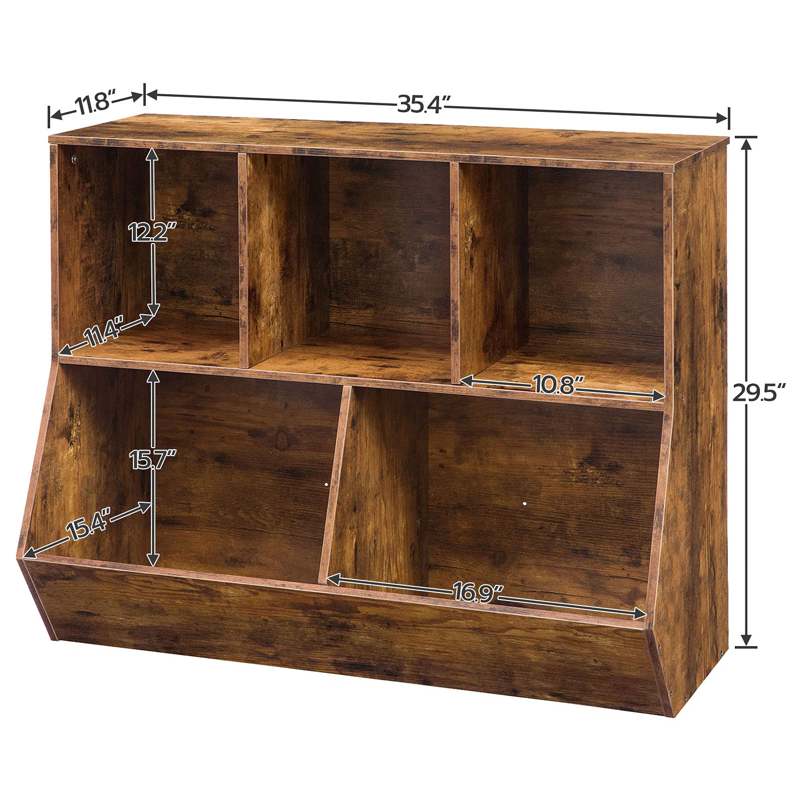 HOOBRO Kids Bookshelf with Toy Storage, 35.4