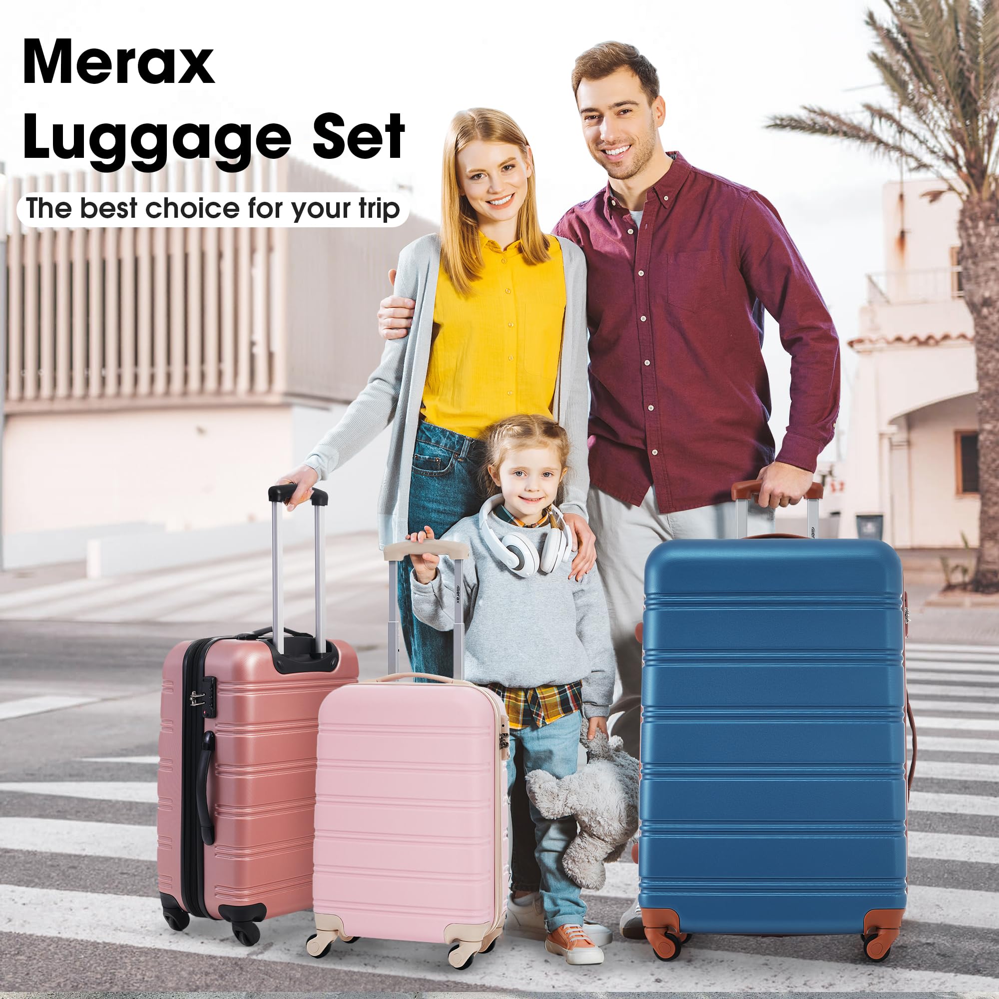 Merax 2-Piece Expandable Hardside Luggage Set with Travel Bag & Spinner Wheels (20
