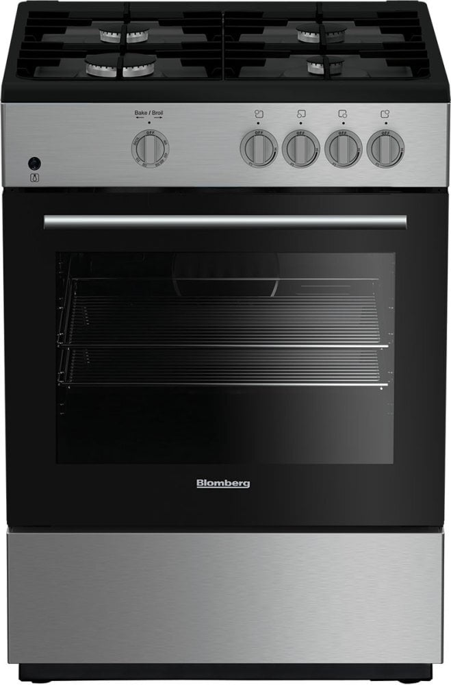Blomberg BGR24102SS 24-Inch Freestanding Gas Range - Stainless Steel, 4 Sealed Burners, Convection Oven - Perfect for Home Kitchens & Small Restaurants