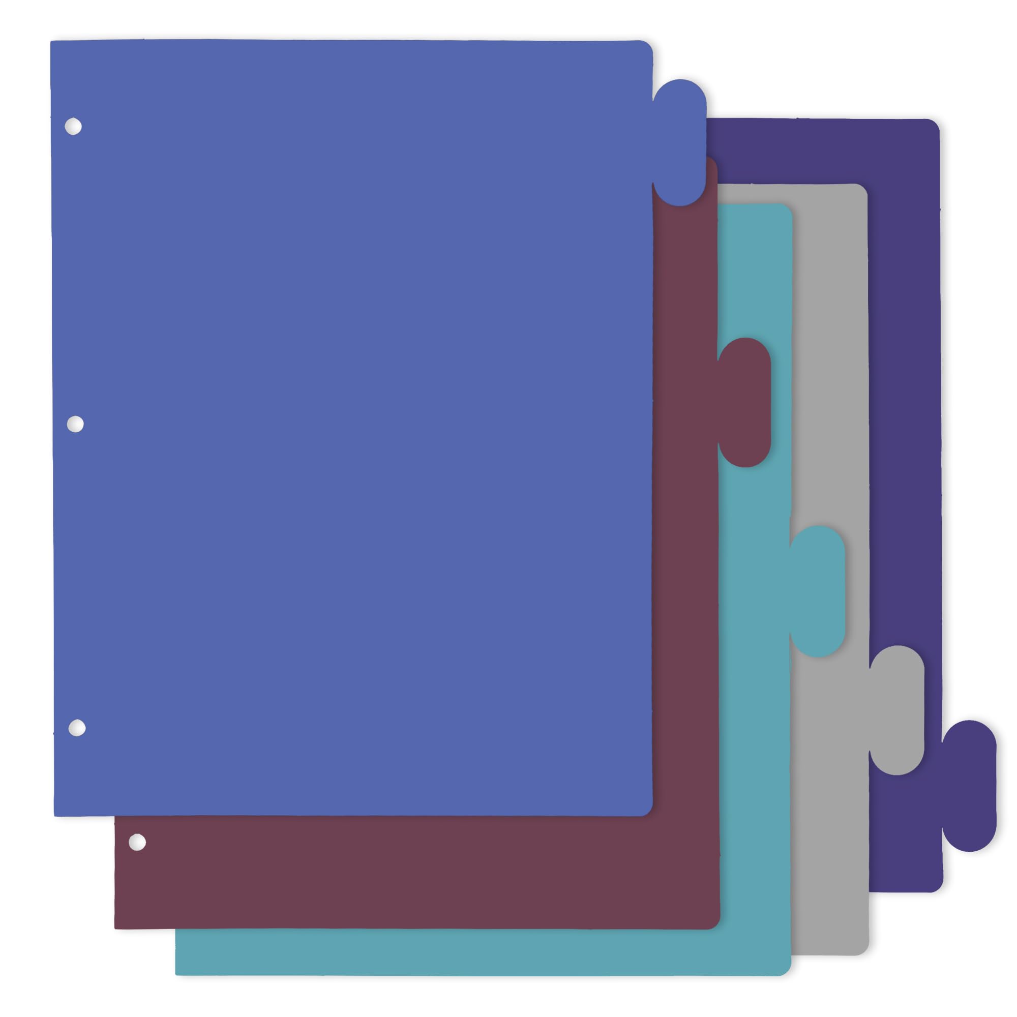 Y YOMA 5-Pack Colored 3-Ring Binder Dividers with 1/5-Cut Tabs - Letter Size Page Dividers for School, Office & Home Organization - Classic Color Index Tabs for Notebooks, Planners & Filing Systems
