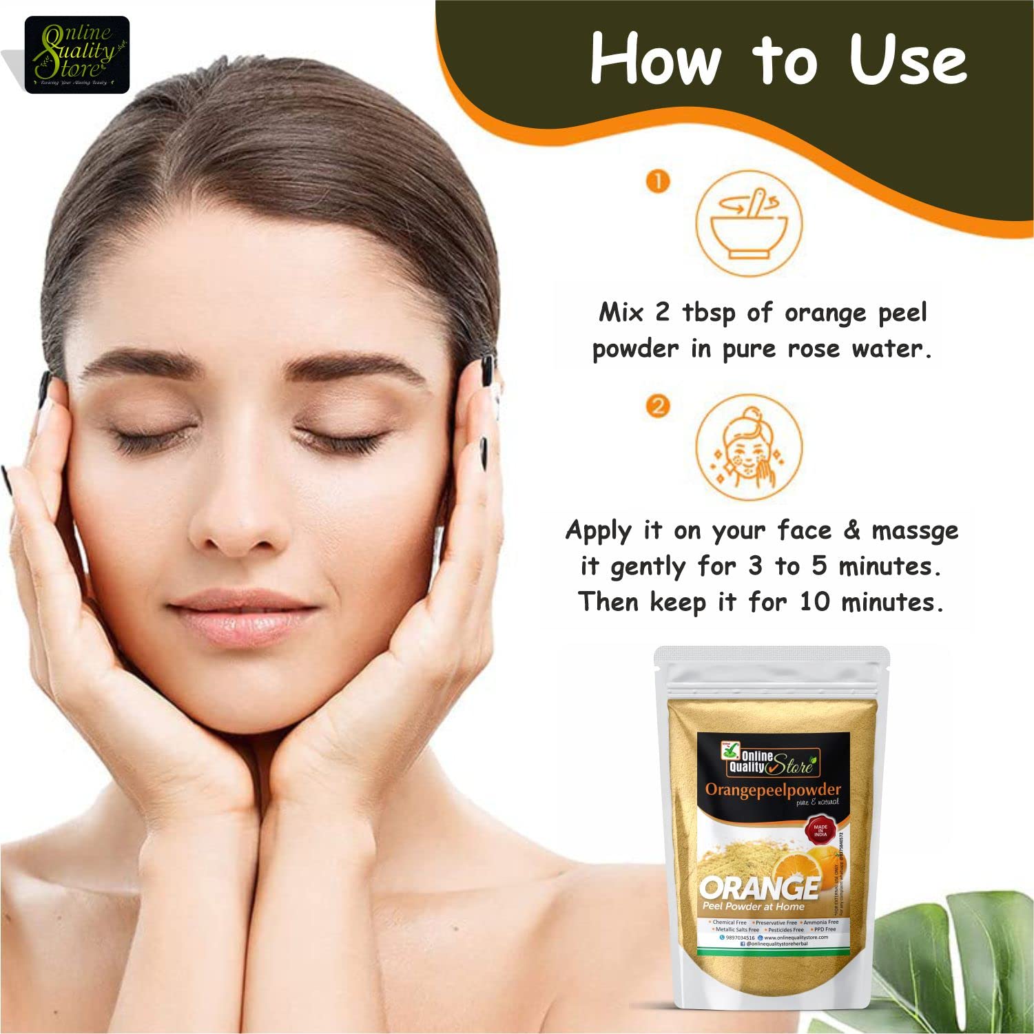 Pure & Organic Orange Peel Powder for Skin Whitening & Brightening - 700g Face Pack | Acne Treatment, Dark Spot Remover, Blemish & Pimple Healing | Natural Skincare for Glowing Complexion | DIY Face Mask & Beauty Routine Essential