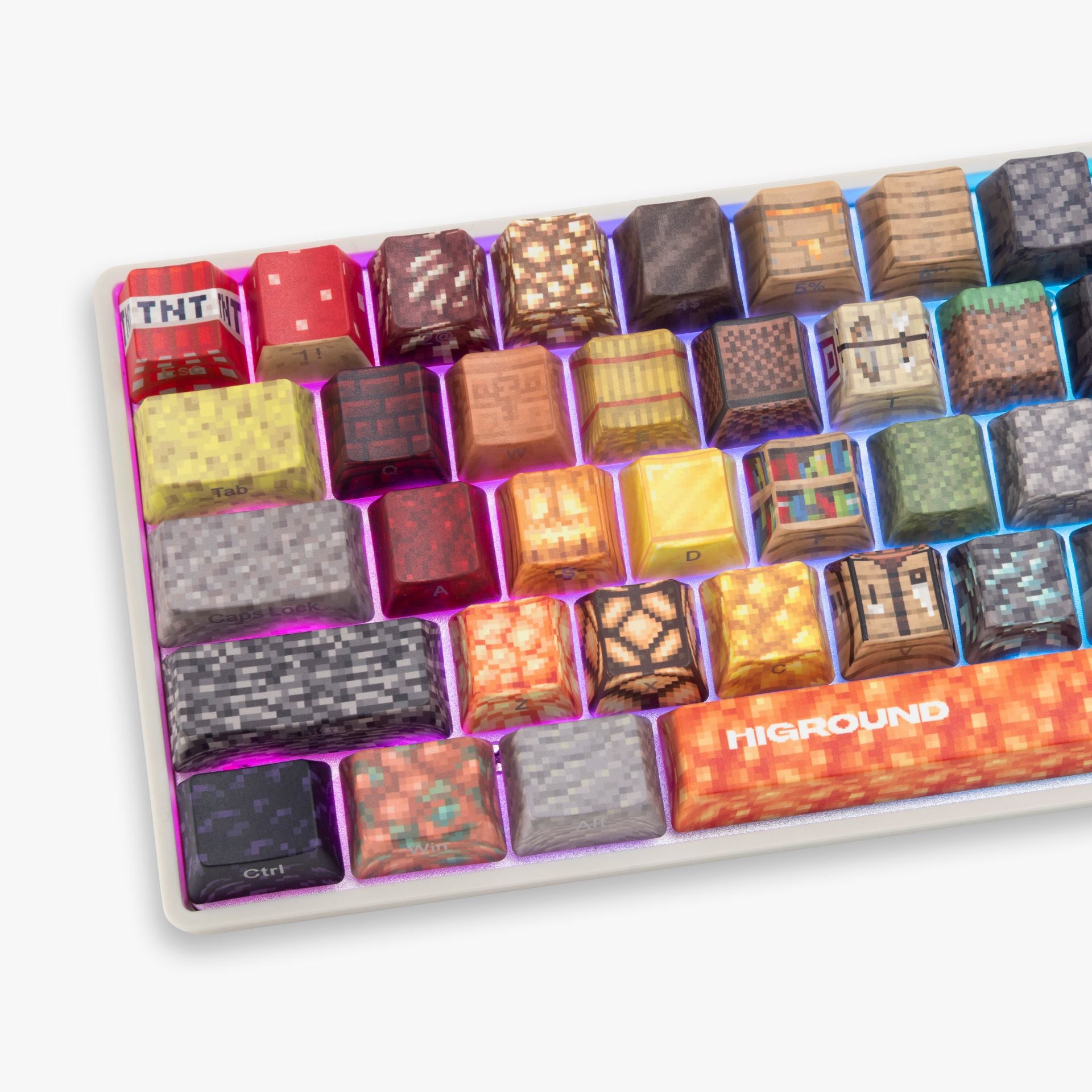 HG x Minecraft Basecamp 65 Mechanical Gaming Keyboard - Custom RGB Backlit, Wired USB, Cherry MX Switches | Perfect for Minecraft Gaming & Streamer Setup