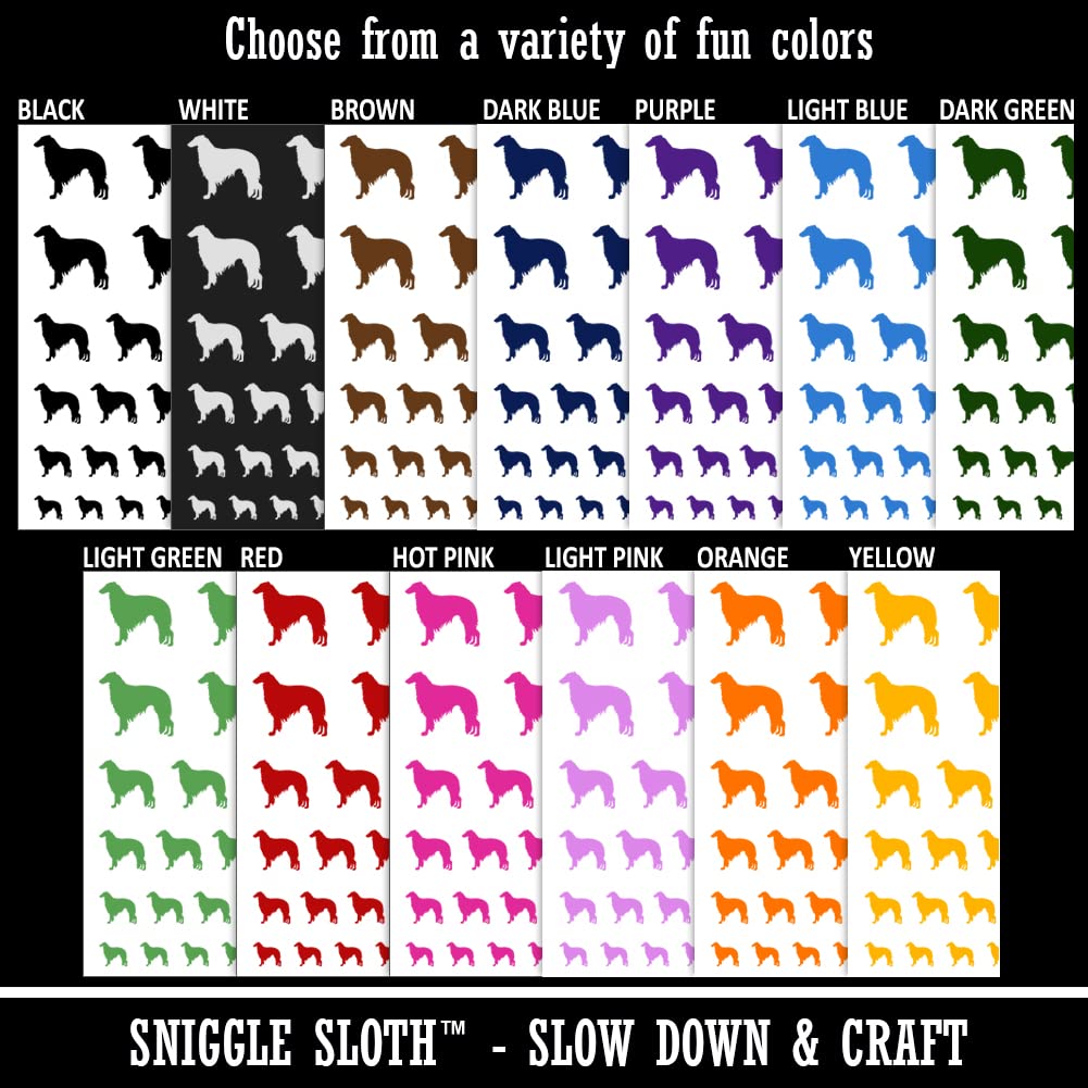 Borzoi Russian Wolfhound Dog Temporary Tattoos - Waterproof Fake Body Art Stickers (Black, 1 Sheet) - Perfect for Pet Lovers, Costume Parties & Animal-Themed Events