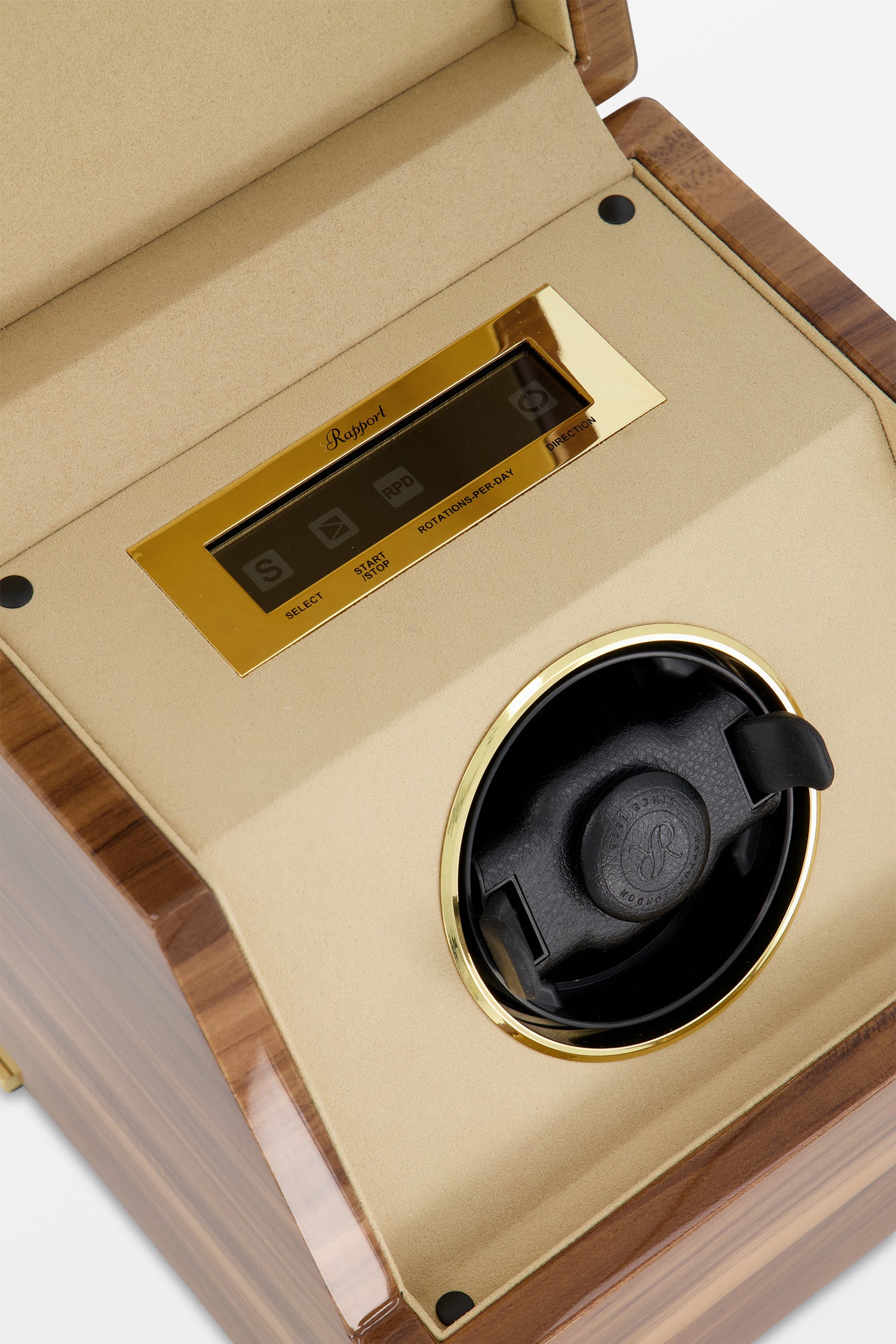 Premium Walnut Watch Winder for Automatic Watches - Rapport Perpetua III Single Watch Storage & Display Case - Perfect for Home, Office & Travel Use