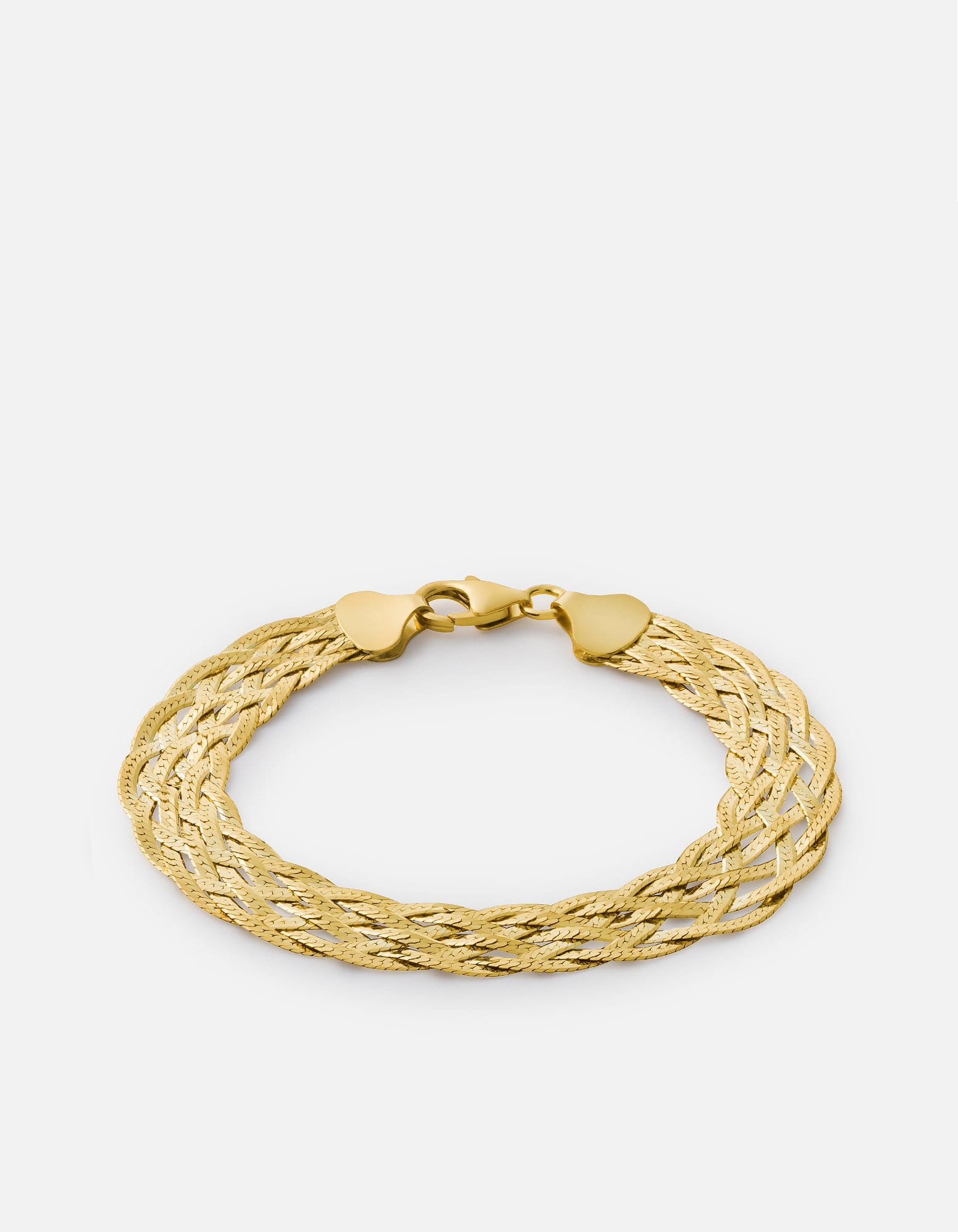 Elegant Braided Herringbone Bracelet - 14K Gold Vermeil Plated - Perfect for Everyday Wear, Gifts & Special Occasions