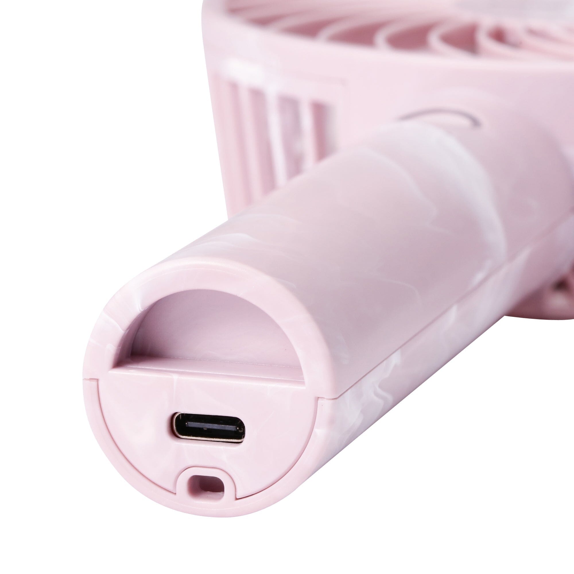 FRAIS Portable Handheld Fan - Mini USB Rechargeable Personal Fan, Marble Pink - Perfect for Travel, Office, and Outdoor Activities