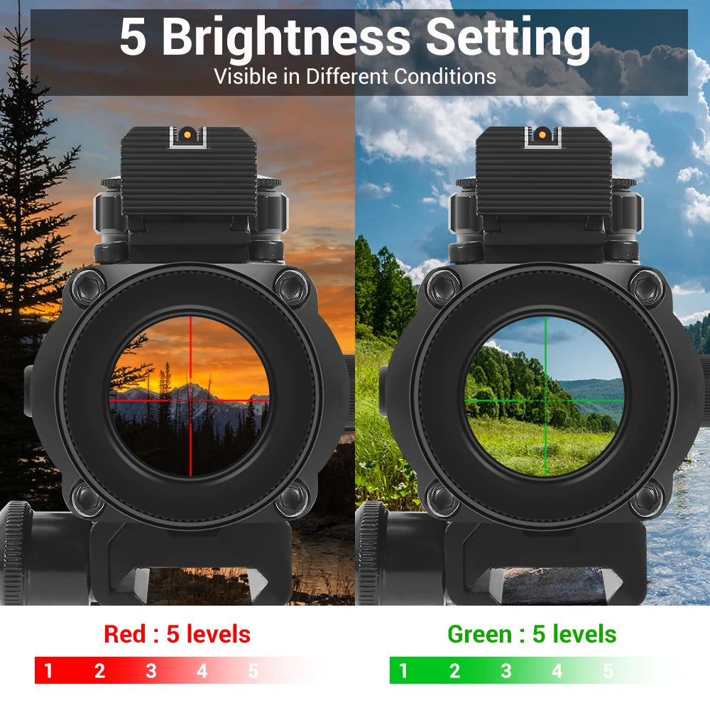 3-12x32 Prism Scope - Tactical Hunting Rifle Scope with Red/Green Illuminated Reticle | Rapid Range Reflex Optics | Airsoft & Hunting Accessories for 20mm Rails | Perfect for Low Light Hunting & Tactical Shooting