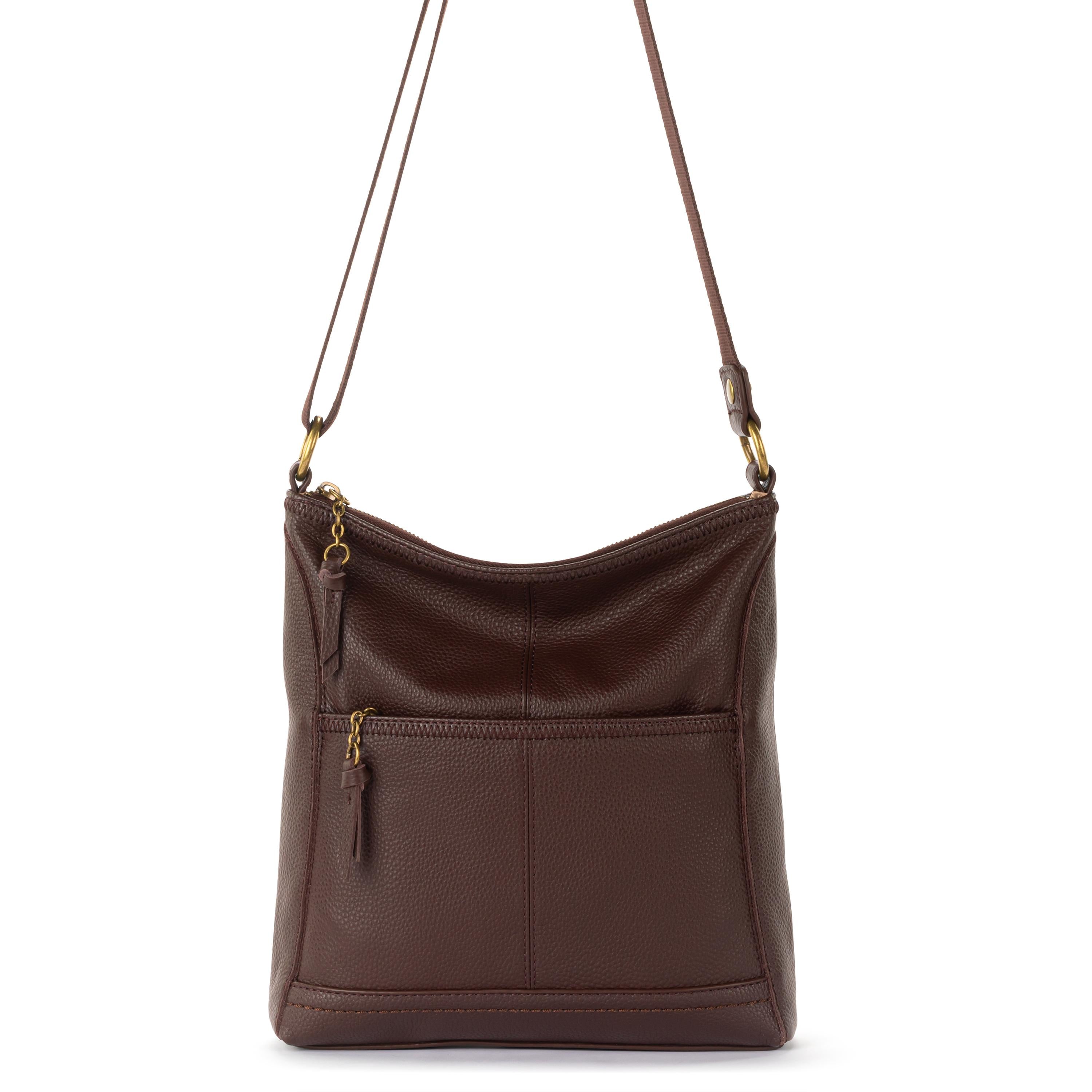Premium Genuine Leather Iris Crossbody Bag in Rich Mahogany - Stylish & Durable Women's Shoulder Purse for Work, Travel & Everyday Use