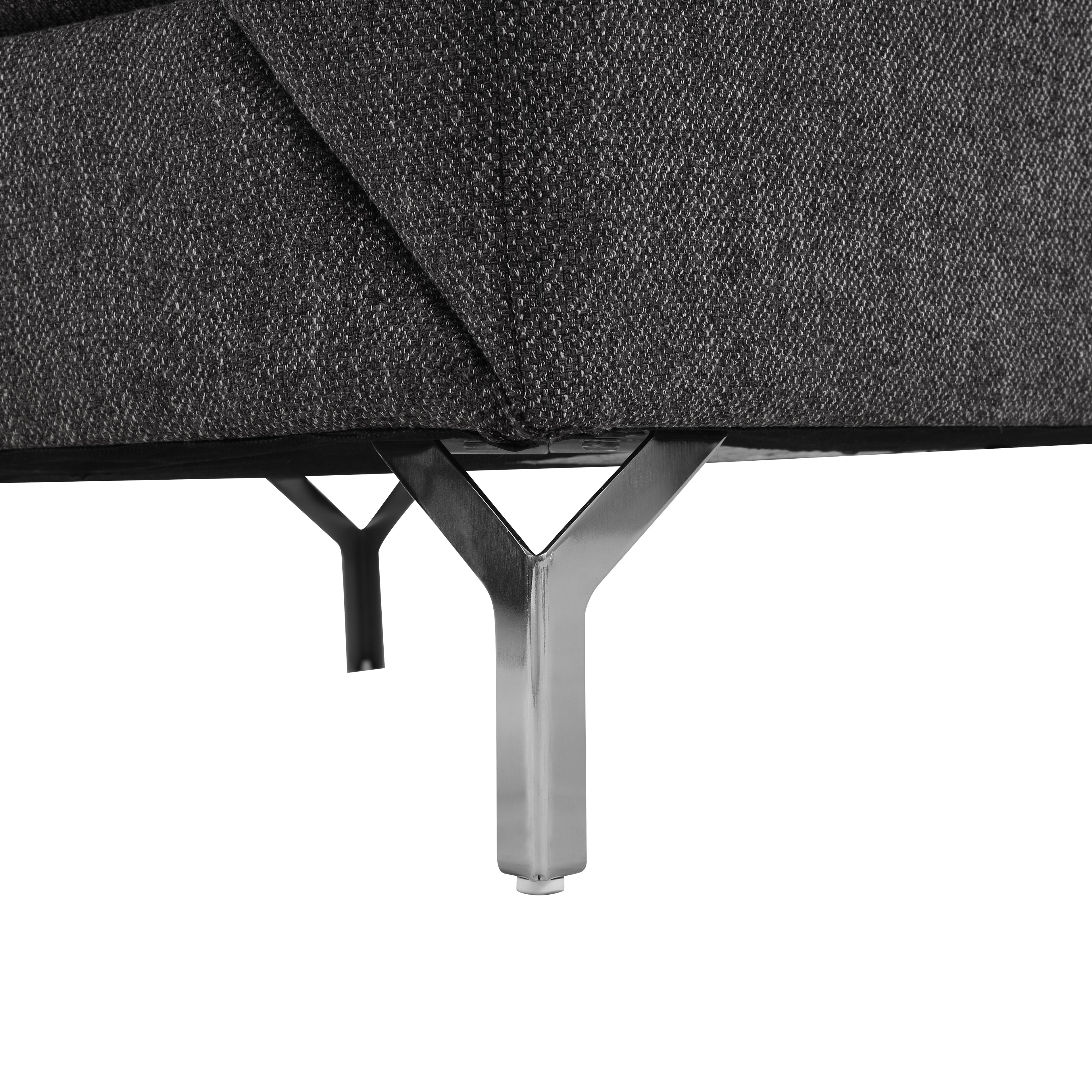 Noreen Contemporary Gray Fabric Rounded Arm Loveseat Sofa - Modern Small Couch for Living Room, Apartment & Office