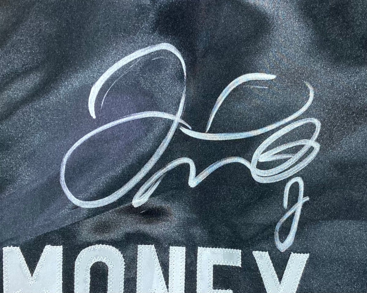 Floyd Mayweather Jr Signed Custom Black Money Mayweather Boxing Shorts - Authentic Collectible Memorabilia for Boxing Fans & Sports Collectors - Perfect for Display, Gifts, and Sports Enthusiasts