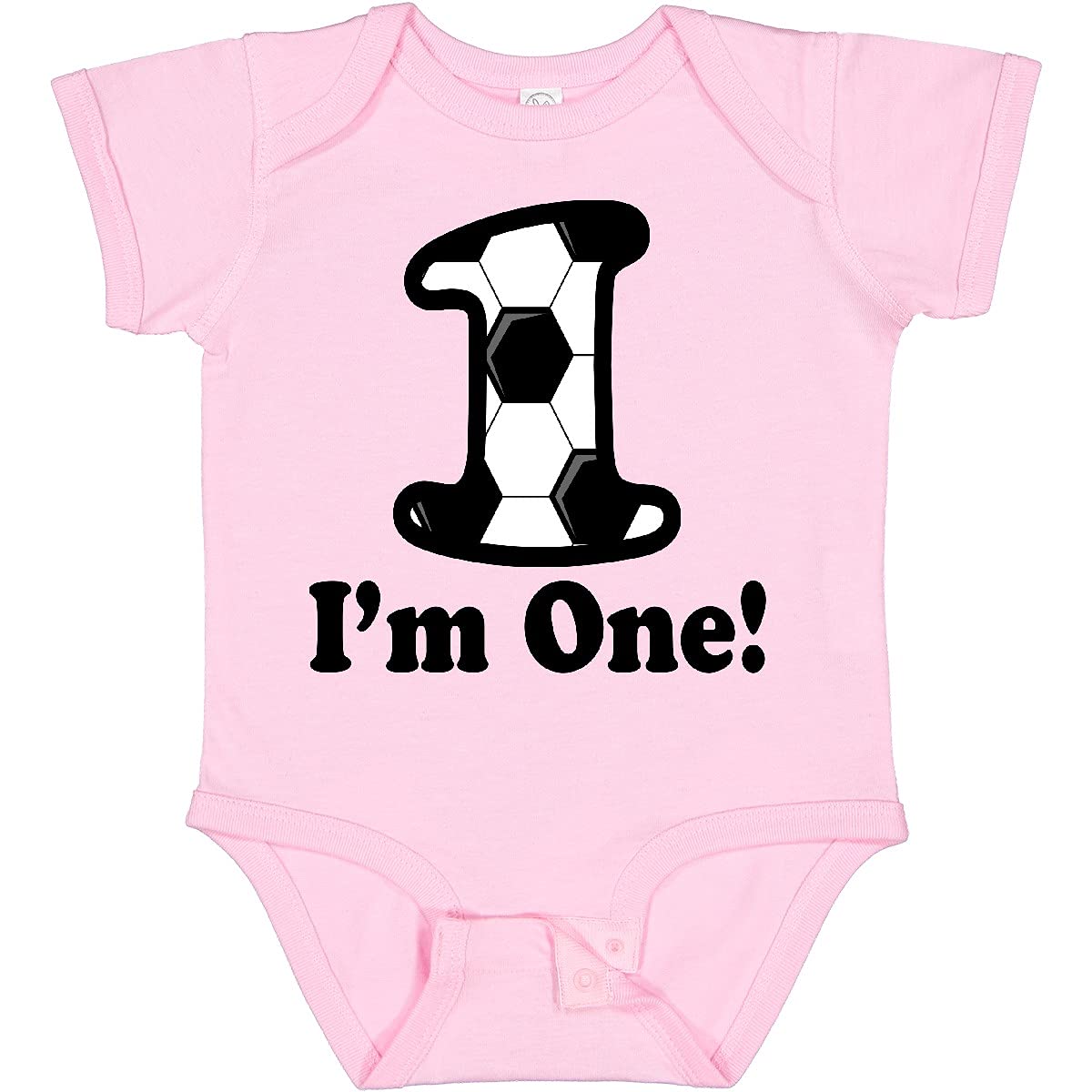 Inktastic First Birthday Soccer Bodysuit - Cute 1 Year Old Boy Baby Outfit for Birthday Party, Photo Shoot & Special Occasions