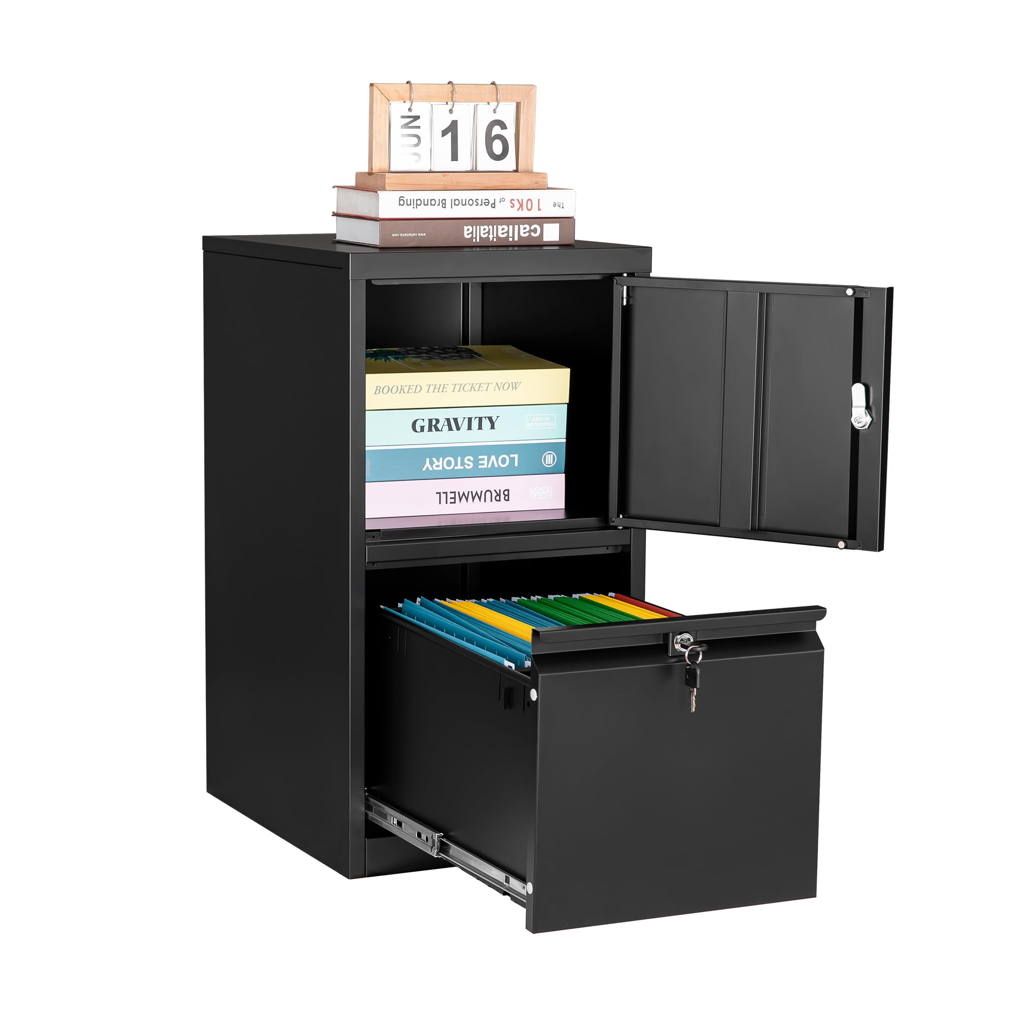 Letaya 1 Door 1 Drawer Lockable Metal File Cabinet - Home & Office Storage for A4/F4/Letter/Legal Documents - Easy Assembly - Perfect for Office Organization & Home Workspace Storage