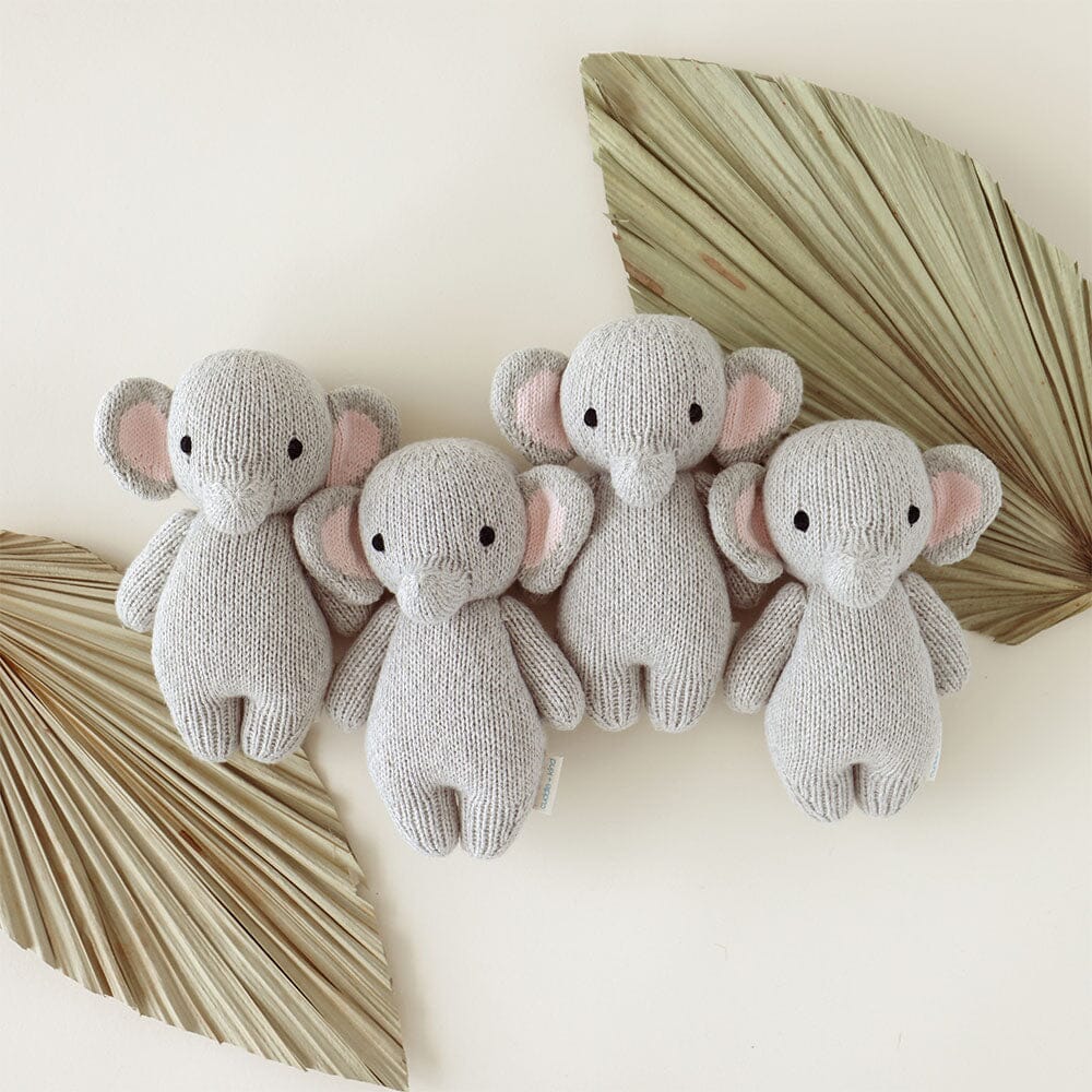Cuddle + Kind Handmade Baby Elephant Doll - Organic Cotton Stuffed Animal Toy for Kids, Baby Shower Gift, Nursery Decor & Cuddly Comfort Companion