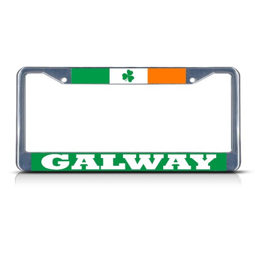 Galway Ireland License Plate Frame - Durable Metal Tag Holder Cover for Cars & Trucks - Perfect for Irish Heritage & Car Enthusiasts