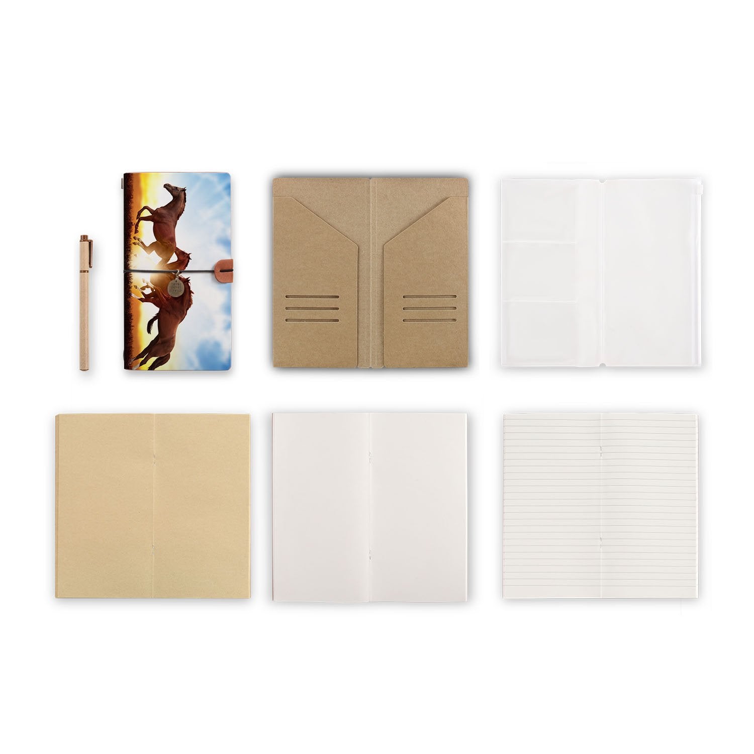 Premium Leather Traveler's Notebook - Handmade Genuine Horsehide Cover for Journaling, Sketching & Daily Planning | Perfect Gift for Writers & Artists