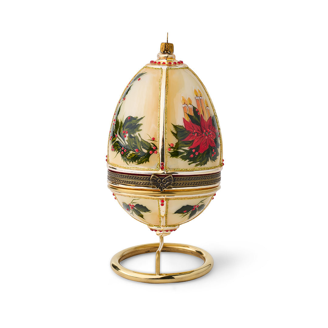 Santa's Arrival Musical Egg - Christmas Holiday Decorative Singing Ornament for Tree & Home Decor | Perfect Gift for Kids & Family