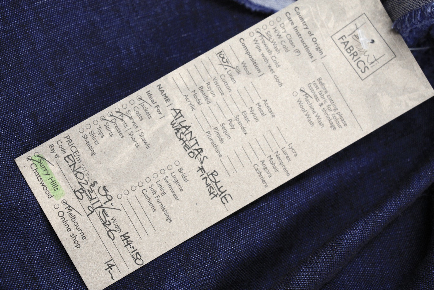 Atlantas Blue Washed Finish Linen Fabric - Premium Quality for Clothing, Dresses & Home Decor | Soft & Breathable Material for DIY Sewing Projects