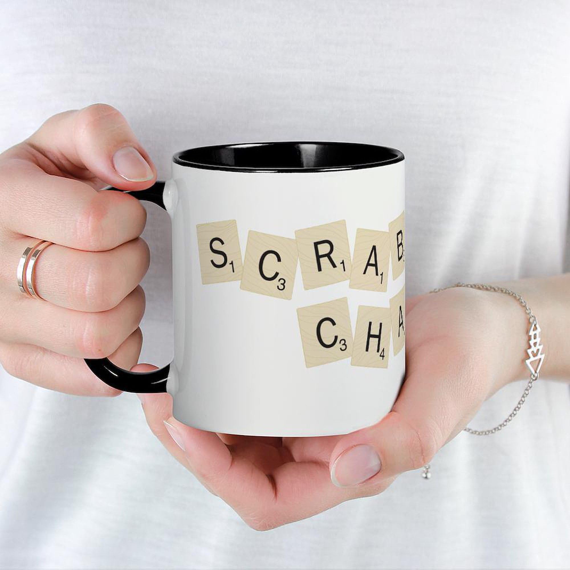 Scrabble Champion 11 oz (325 ml) Ceramic Coffee Mug - Perfect for Tea, Hot Chocolate & Office Use - Gift for Board Game Lovers & Word Puzzle Fans