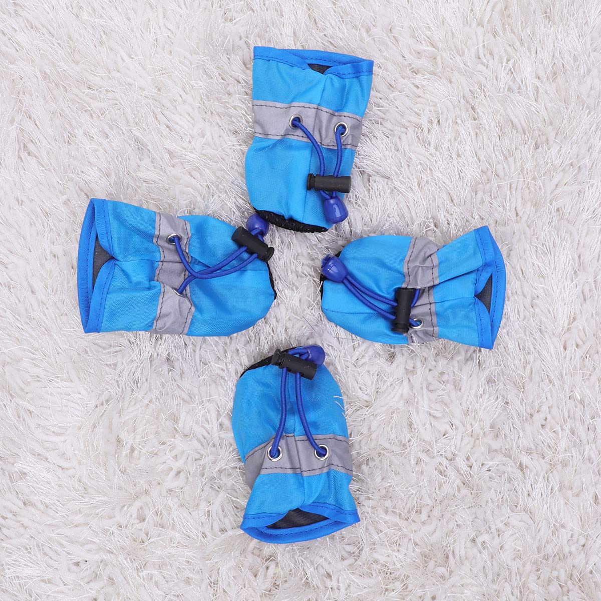 POPETPOP 4pcs Dog Boots - Waterproof Paw Protectors for Snow & Rain - Outdoor Pet Shoes for Large Dogs