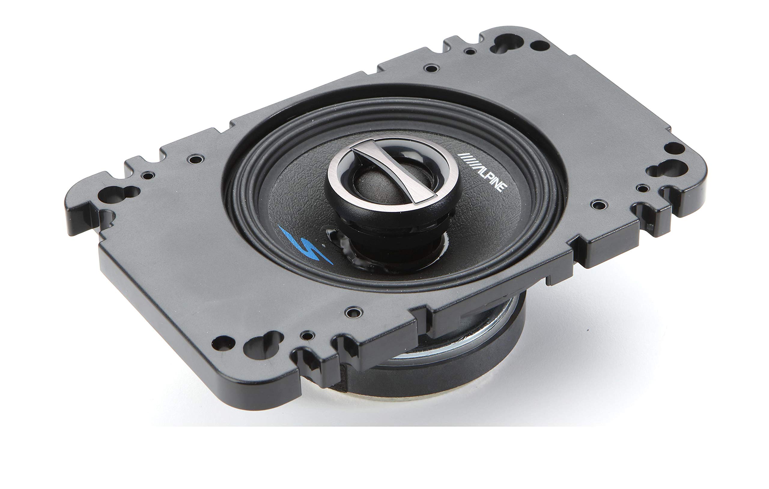 Alpine S-S40 S-Series 4-inch Coaxial 2-Way Car Speakers (Pair) with 4x6 Adapter Plate - High Performance Audio for Cars, Trucks & SUVs - Perfect for Upgrading Factory Sound System