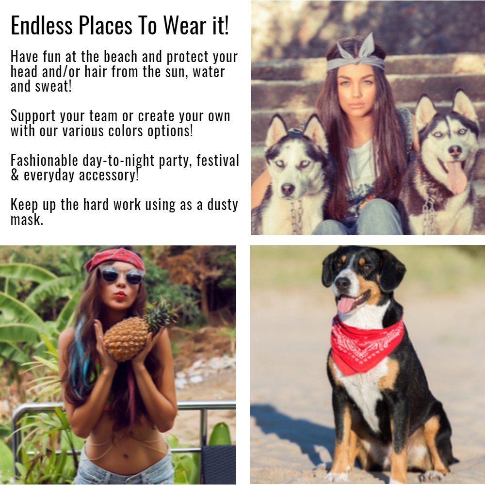 3-Pack Paisley Cotton Bandanas - 22