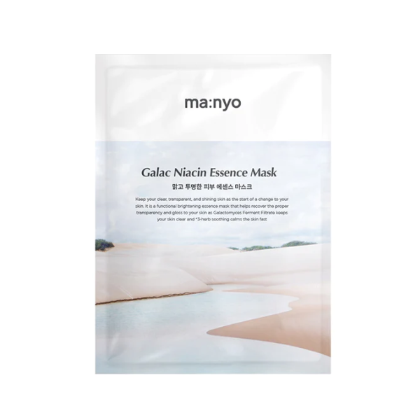 Manyo Factory Galac Niacin Essence Mask - Brightening & Hydrating Sheet Mask for Glowing Skin | Korean Skincare for Dark Spots & Uneven Tone | Perfect for Night Routine & Self-Care Days