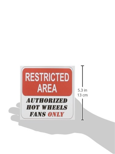 Hot Wheels Fans Only Sign - 6 Pack Greeting Cards - Restricted Area Authorized - Perfect for Car Enthusiast Rooms, Man Caves & Toy Collections