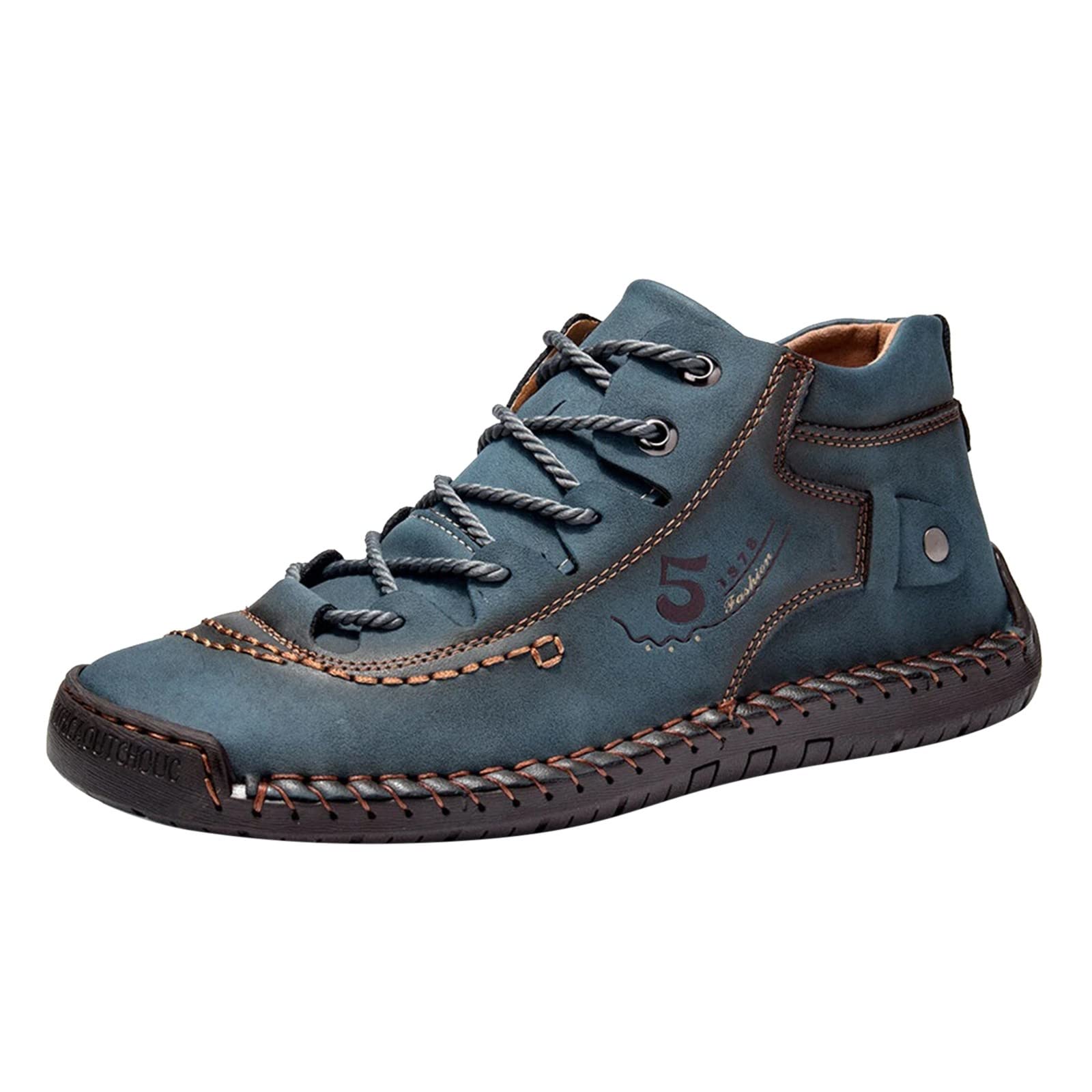 IQYU Men's Waterproof Leather Hiking Shoes - Lightweight Trekking & Casual Sneakers for Outdoor Adventures, Business & Travel - Comfortable Lace-Up Walking Shoes for Men