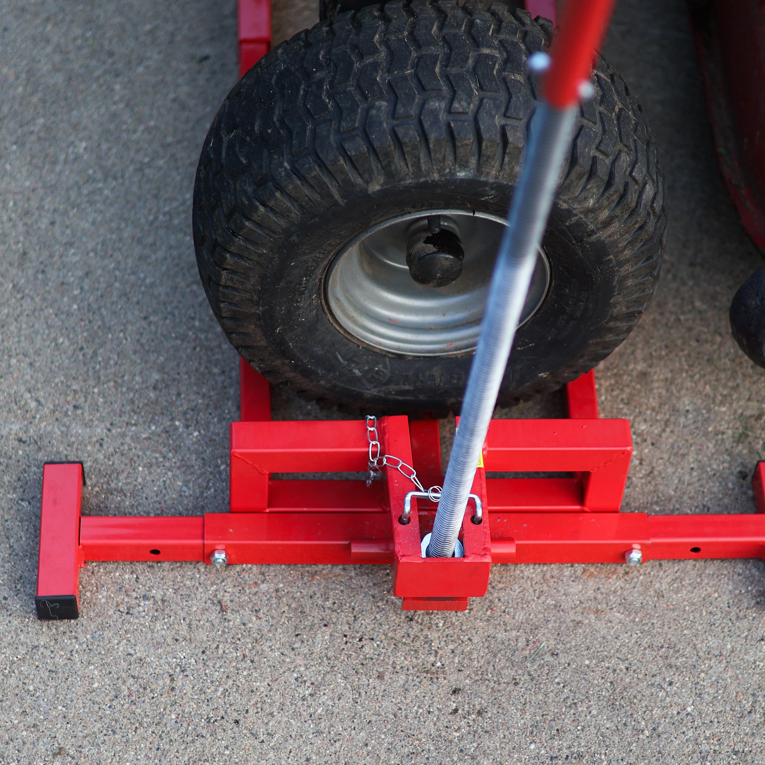 BISupply Heavy Duty Lawn Mower Lifting Platform - 882 lb Capacity Adjustable Deck for Riding Mowers & Garden Tractors | Manual Handle Jack Lift with Power Tool Extension | Perfect for DIY Repairs & Maintenance
