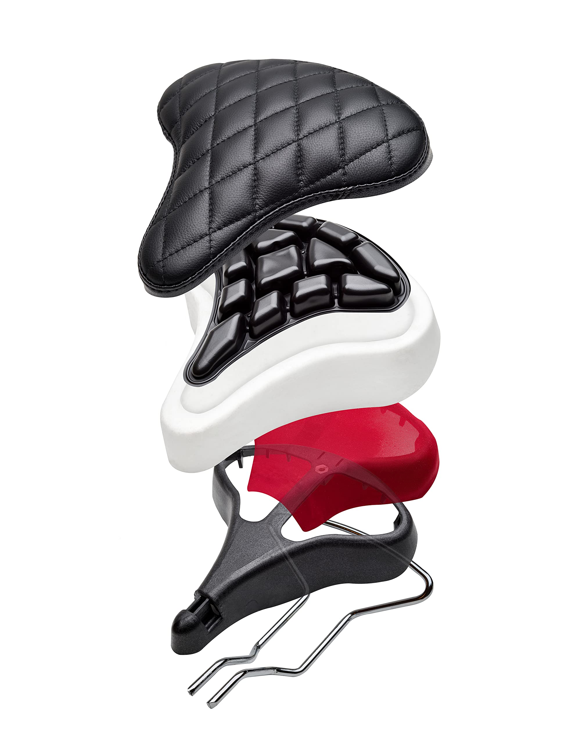 AIRHAWK Inflatable Comfortable Air-Cell Bike Seat for Cycling, Electric Bikes & Exercise - Diamond Stitch or Genuine Leather Cover - Perfect for Long Rides, Commuting & Outdoor Adventures