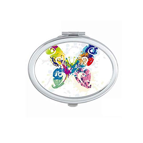DIYthinker Portable Folding Double-Sided Mirror with Butterfly Floral Design - Perfect for Travel, Makeup, and Glasses Storage