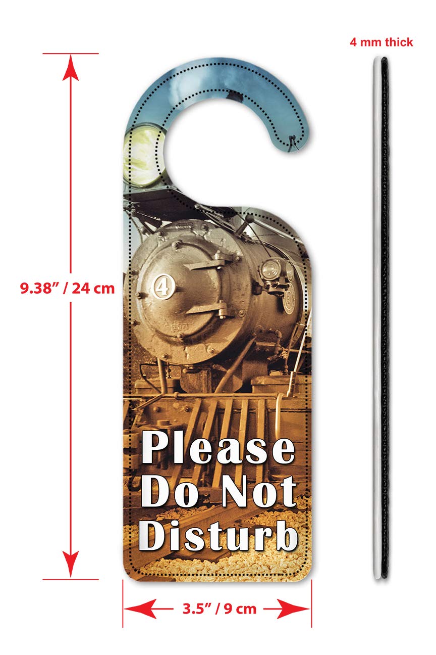 Art Plates 'Do Not Disturb' Door Knob Hanger Sign - Perfect for Hotels, Bedrooms & Privacy - Train-Themed Design