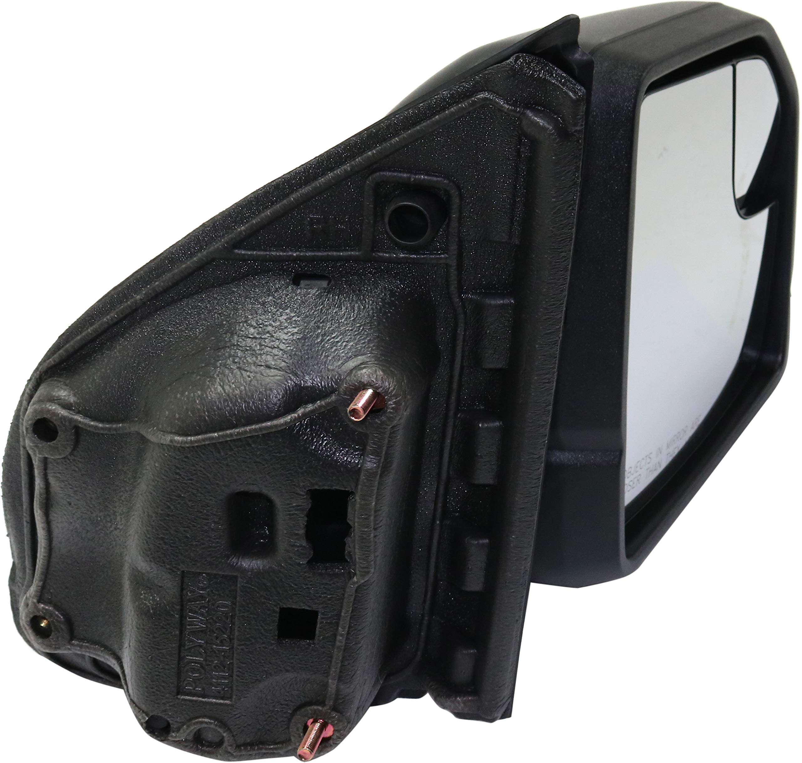 Kool Vue Manual Fold Non-Electric Mirrors for Ford F-150 2015-2018 - Driver & Passenger Side Mirrors with Spotter Glass (No Signal Light/Memory/Puddle Lamp/Auto-Dimming) - Perfect for Off-Roading, Towing & Daily Driving