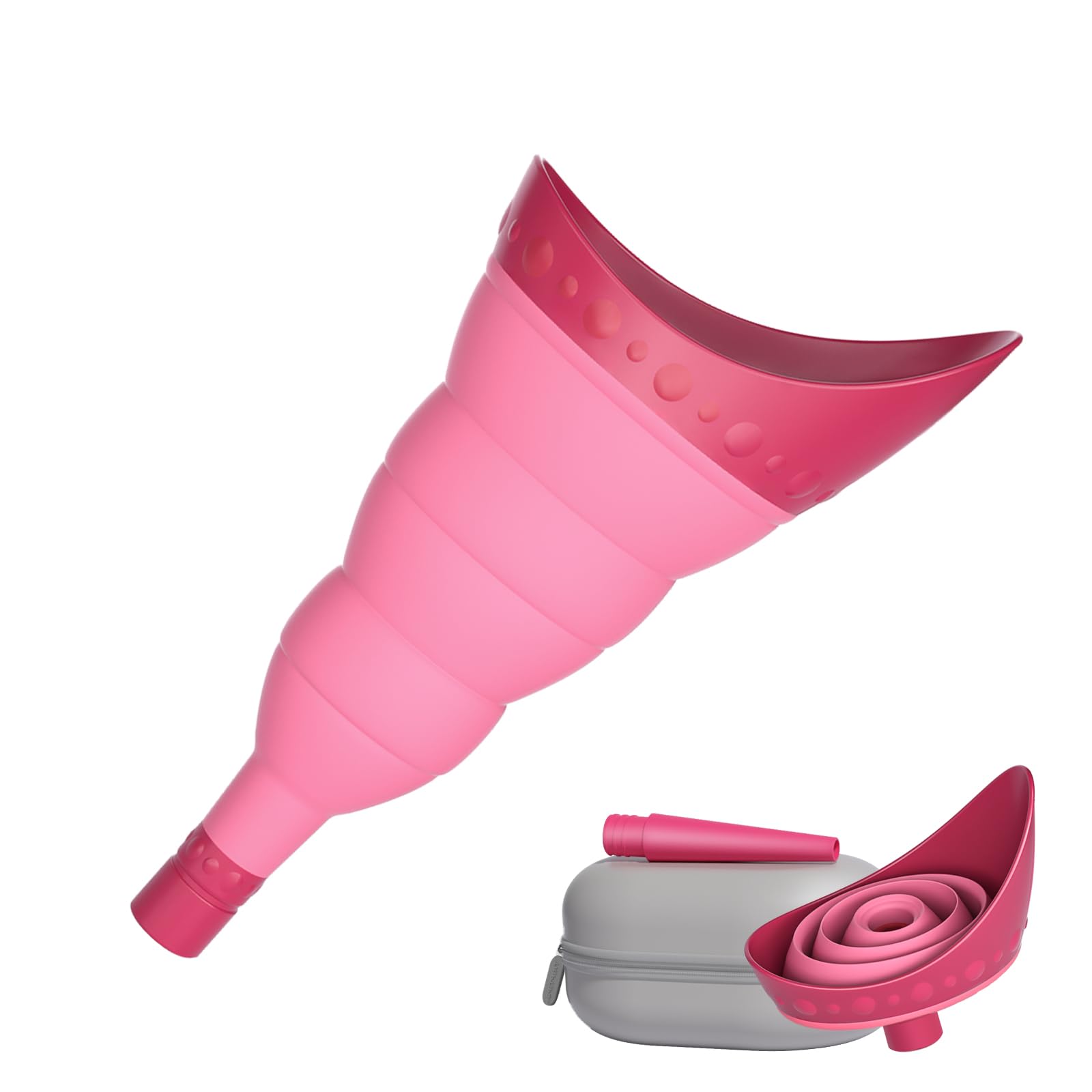 Foldable Female Urinal Device - Portable SheWee Pee Funnel for Women Travel, Stand to Pee Cup with Tube & Case - Perfect for Camping, Hiking, Road Trips & Outdoor Adventures