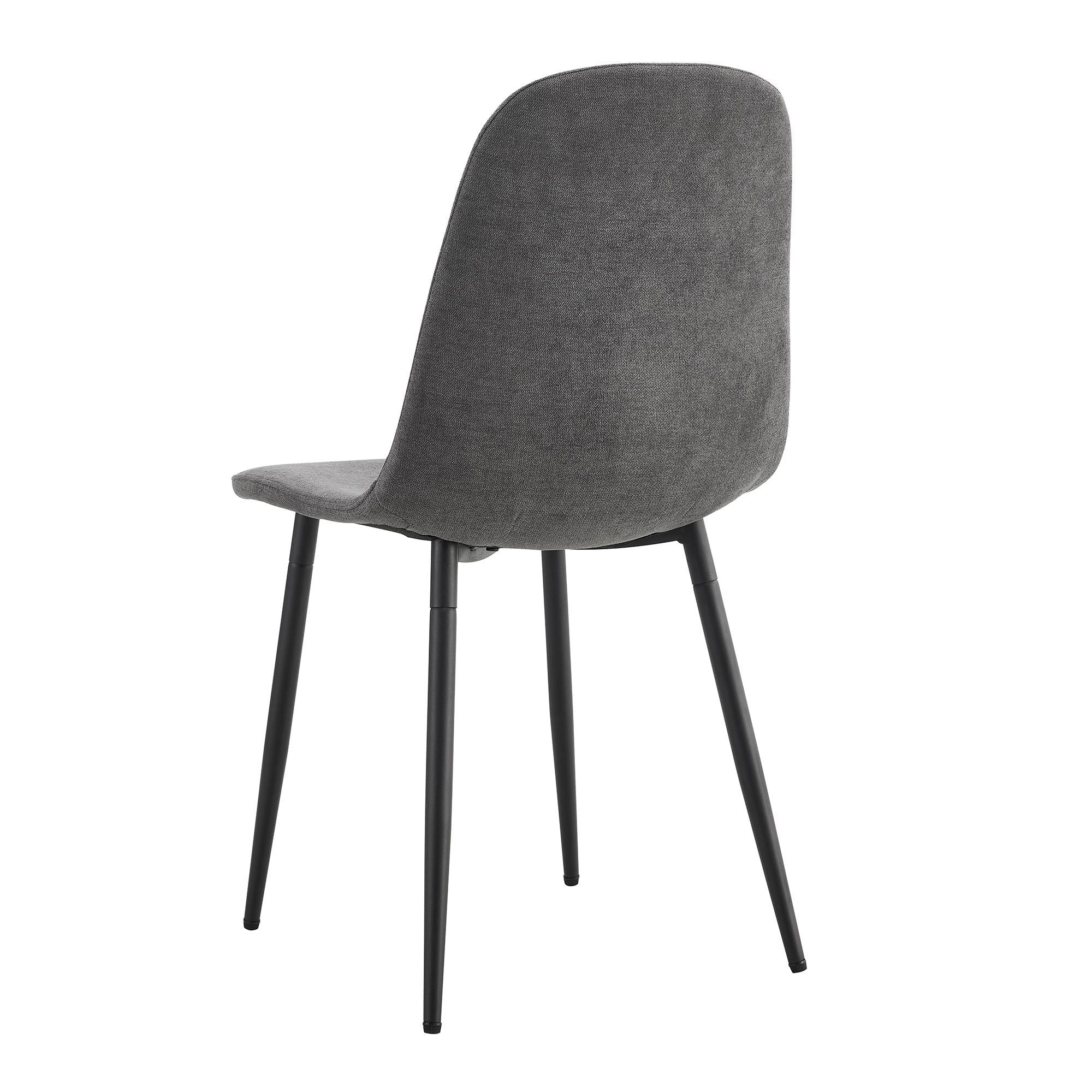 Premium 6-Piece Dark Gray Linen Cotton Dining Chair Set - Comfortable Integrated Seat & Backrest, Modern Home Decor for Kitchen, Dining Room & Office