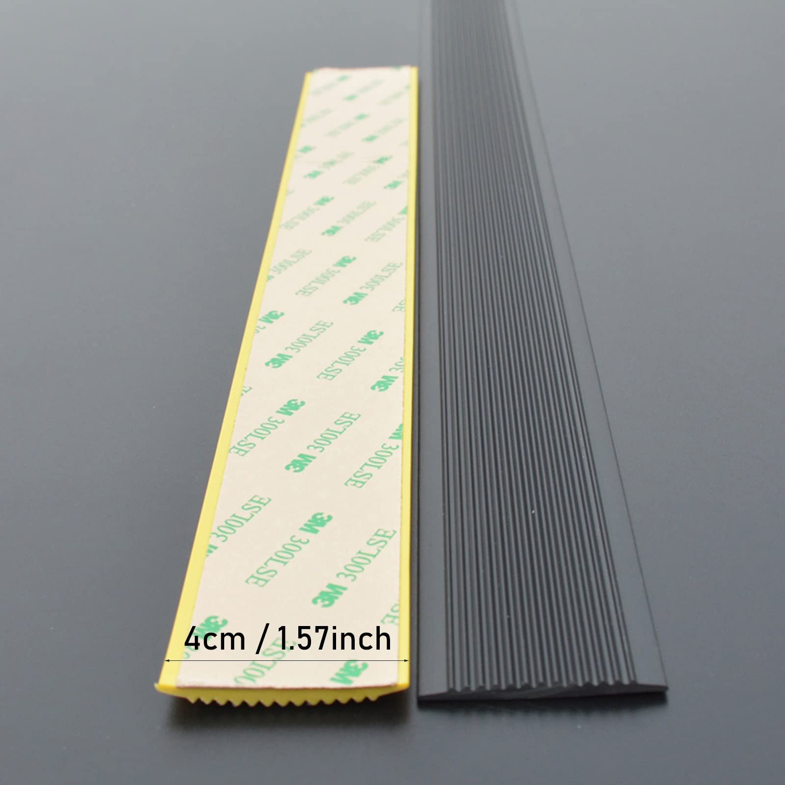 Anti-Slip Stair Treads with Strong Adhesive Backing - 1.57 Inch Wide PVC Non-Slip Tape for Stairs, Steps & Floor Gaps - Black Safety Grip Strips (15m/49ft) - Perfect for Home, Office & Outdoor Steps to Prevent Slips & Falls