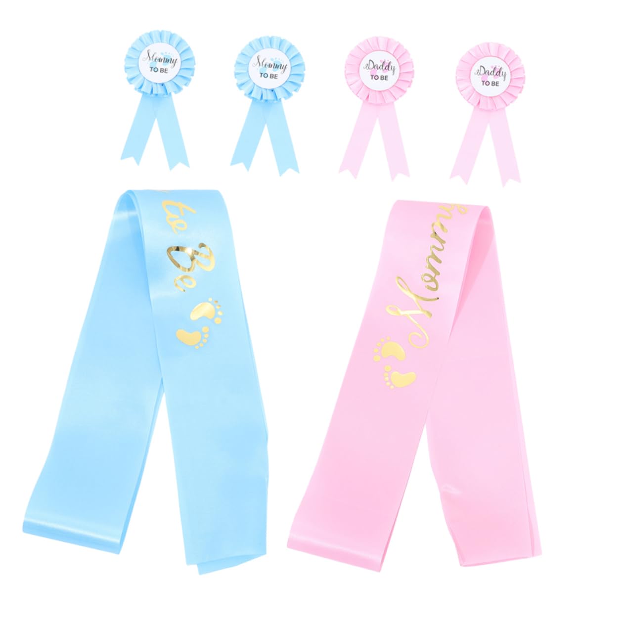 2 Sets Maternity Belt & Shower Badge Pins for Mom and Dad to Be - Comfortable Pregnancy Support & Gender Reveal Party Accessories - Perfect for Baby Showers, Maternity Photos, and Parenting Announcements