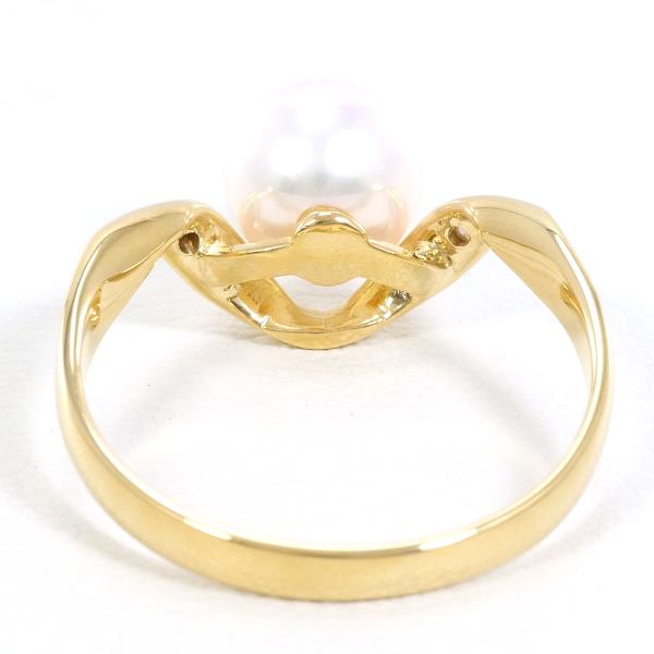 18K Yellow Gold Pearl and Diamond Ring for Women - Elegant Bridal, Engagement, Anniversary Jewelry Gift