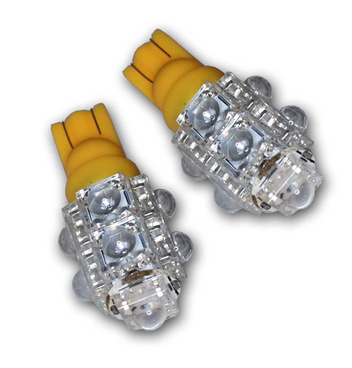TuningPros LEDUHL-T10-Y9 Yellow LED Under Hood Light Bulbs - T10 Wedge Base, 9 Flux LED, 2-Pack - Perfect for Car Engine Bay, Truck Compartment & Automotive Interior Lighting
