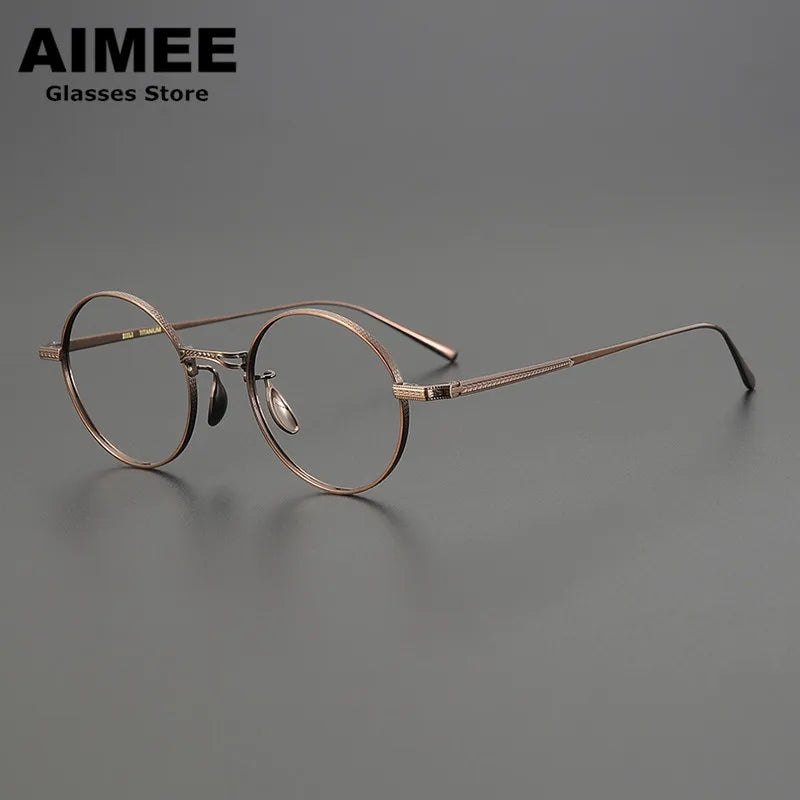 Aimee Women's Full Rim Oval Round Titanium Eyeglasses Frame 18005 - Lightweight & Durable Eyewear for Work, Reading & Everyday Fashion